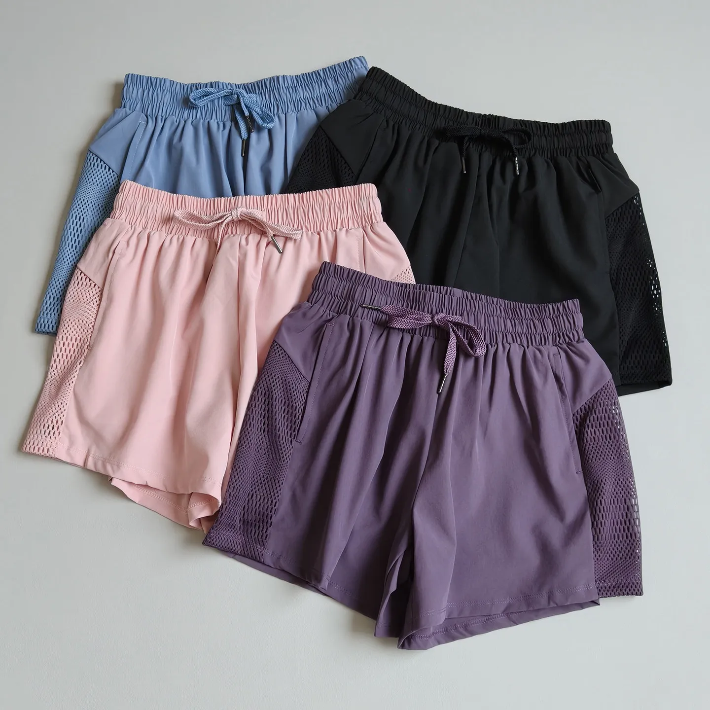 Damen Sommer Dünne Sport-Shorts Anti-Exposition Schnelltrocknend Atmungsaktiv Lässige Lauf-Gym-Training-Yoga-Hose