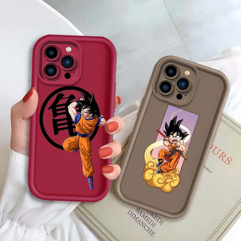 Casing Handphone Kartun Lucu D-Dragon Balls Goku Untuk Apple iPhone 17 16 15 14 13 12 11 Plus Pro Max Eye Ladder
