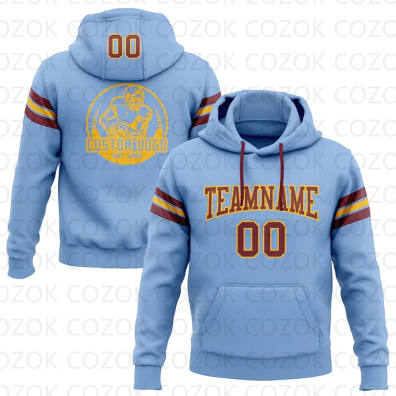 Customized Hoodie Blue Yellow Color Jersey 3D Printed  Unisex Pullovers Hoodie Casual Sweatshirts