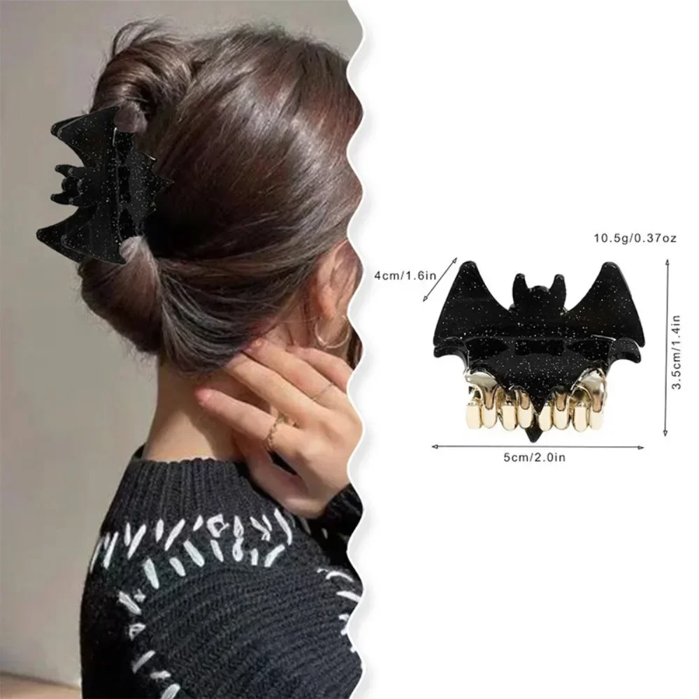 Bat Hairpin Personality Fun Ponytail Clip Atmosphere Grab Clip Temperament Glitter Disc Hair Shark Clip