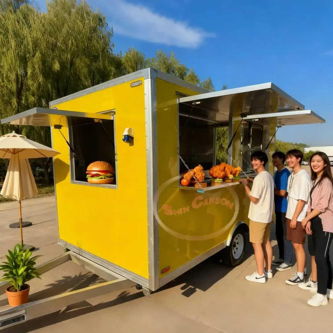 Fully Equipped Pizza Oven Food Truck for Sale Perfect for Coffee Vans Dining Cars Hamburger Hot Dog Food Trailers