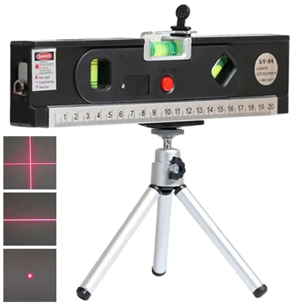 

4 in 1 Laser Level High Precision Adjustable Vertical Measuring Tape Aligner Fluorescent Blister Infrared