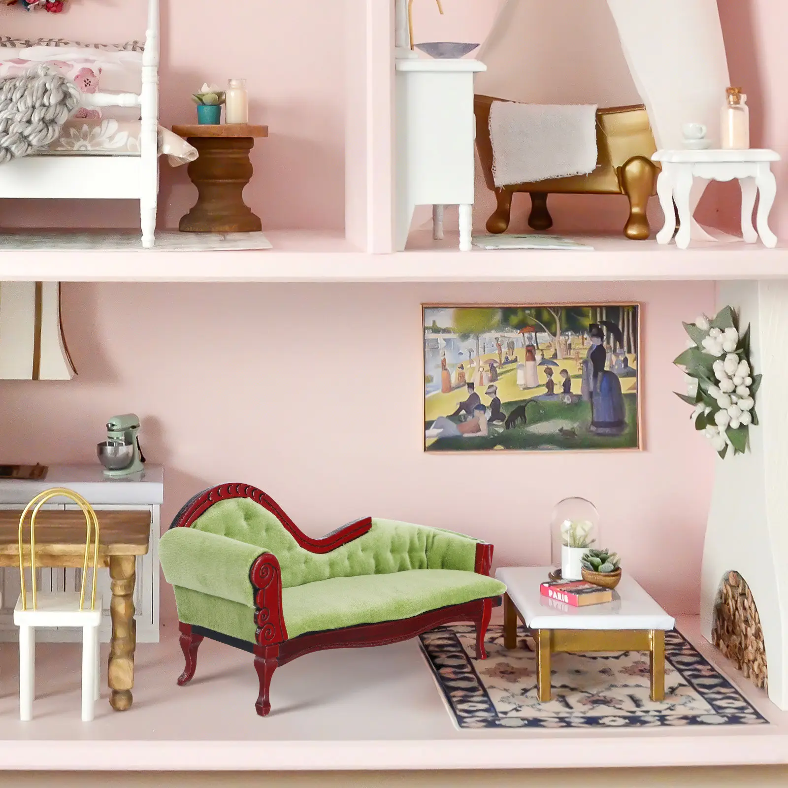 

Miniature Lounge Sofa Small Realistic Sofa Decor Mini House Furniture Photo Prop Mini House Decorative Accessory