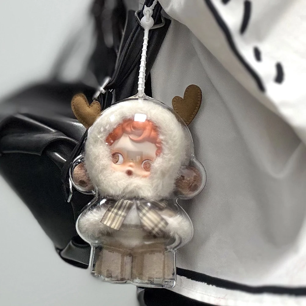 1-10 pçs para crânio panda capa protetora caso transparente bonecas de pelúcia saco de exibição caixa organizador portátil para crâniopanda caso