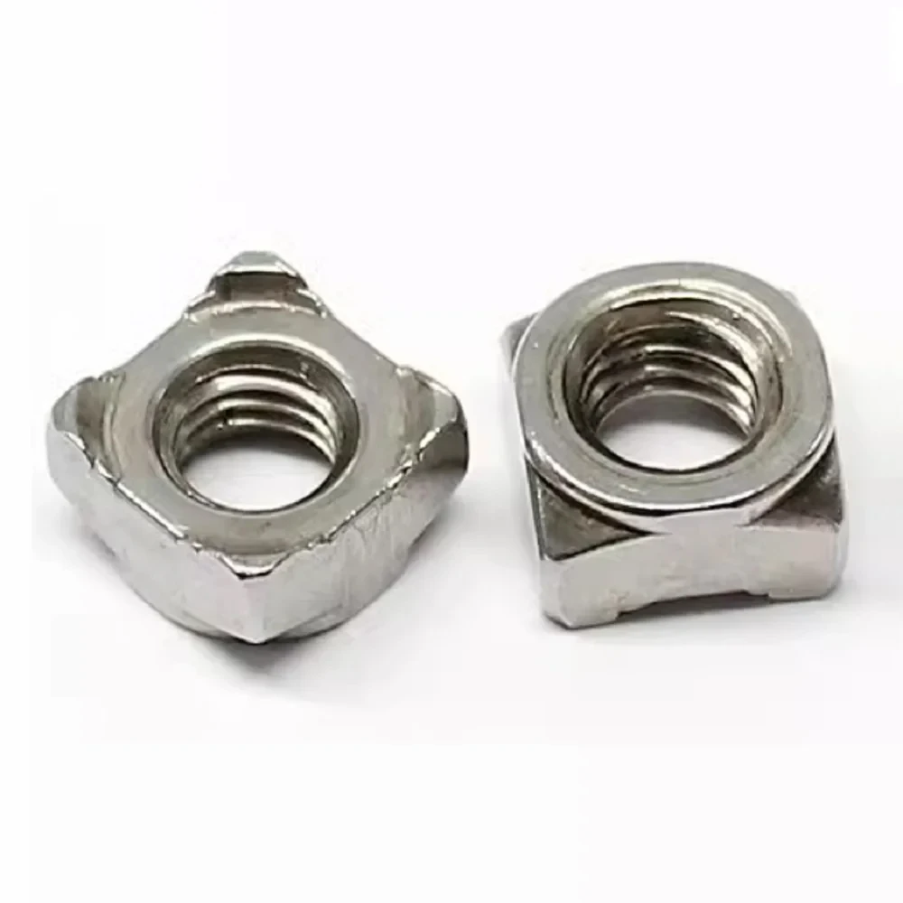 M4 - M12 304 Stainless Steel 304ss DIN928 Four Point Metric Thread Spot Welding Square Weld Nut