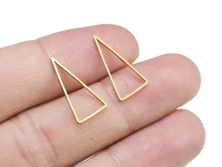 50pcs Brass Triangle Charm, Geometric Connector, Raw Brass Findings, DIY Ornament, 17.6x9mm 15.6x11.7mm, Jewelry Supplies -R2161