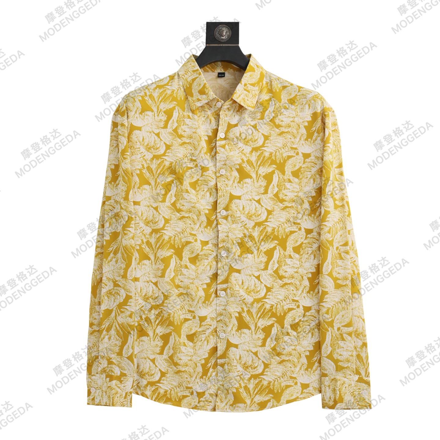 

2026 Spring Summer Hawaiian Shirt Men's Loose Long Sleeved Silky Breathable Casual Shirt Streetwear Vacation Beach Men Clothing