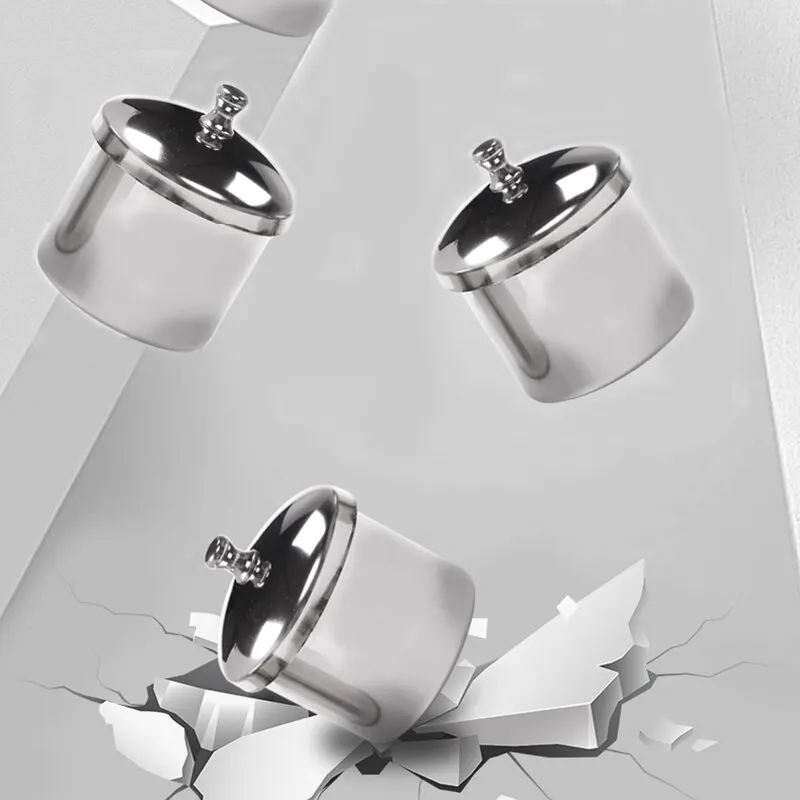 3PC tinh thể lỏng bột cup Bìa Nail bột container thép không gỉ Cup cho móng tay nghệ thuật Nail cụ công cụ làm móng tay