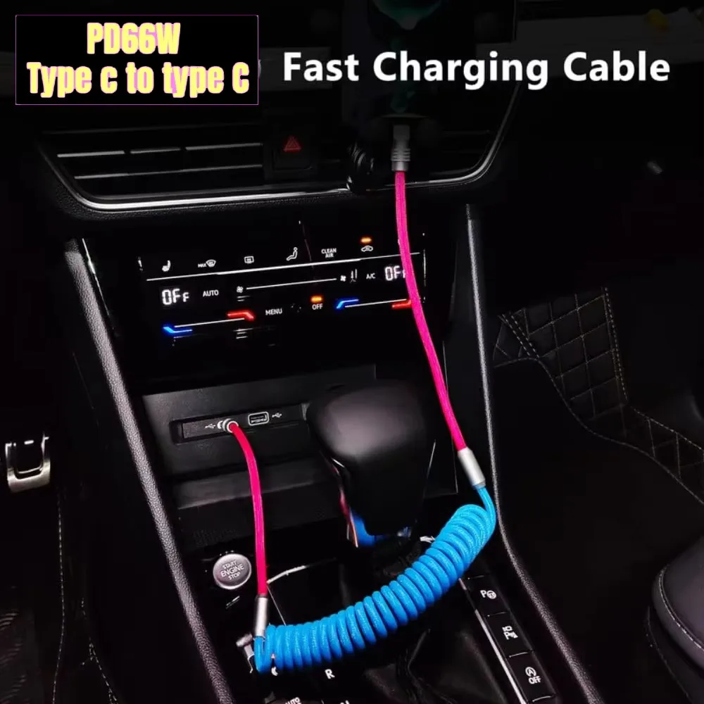 

1,8 м PD 60 Вт, пружинный кабель для быстрой зарядки USB C к типу C для зарядного устройства 15 Pro Max Samsung Xiaomi Huawei, кабели типа C