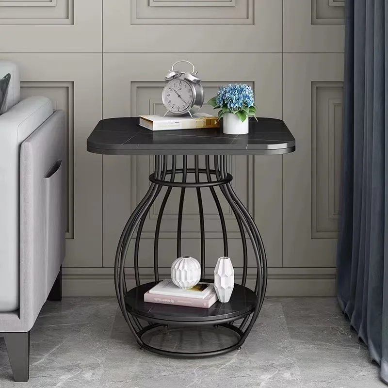 Table Basse Ronde Simple en Métal ÉWer, Gain de Place Unique, Esthétique, Table d'Appoint de Luxe, Mobilier de Salon
