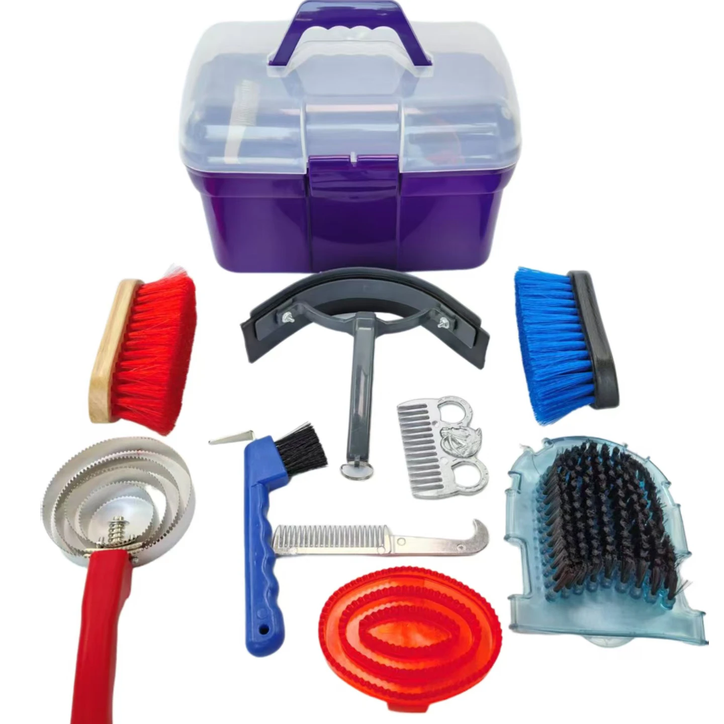 أدوات غسيل الحصان فرشاة طقم تنظيف الحصان فرشاة الحصان فرشاة ناعمة كشط العرق مقبض خشبي فرشاة لوازم مستقرة