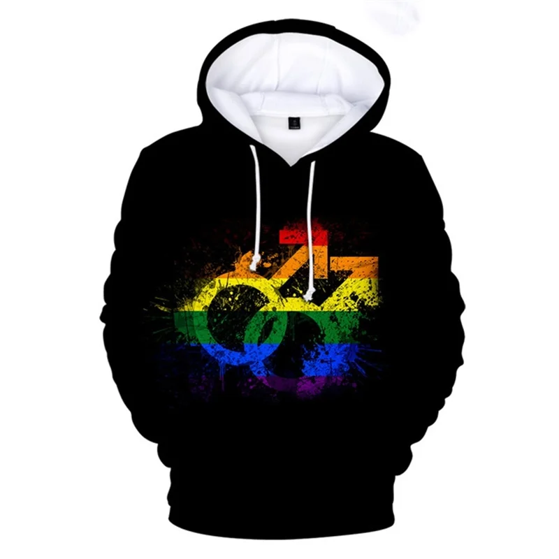 Pride Lgbt Gay Lesbian Hoodies 3D Print Rainbow Love Casual Sweatshirts Casual Long Sleeve Pullover Tops Streetwear Unisex Coat