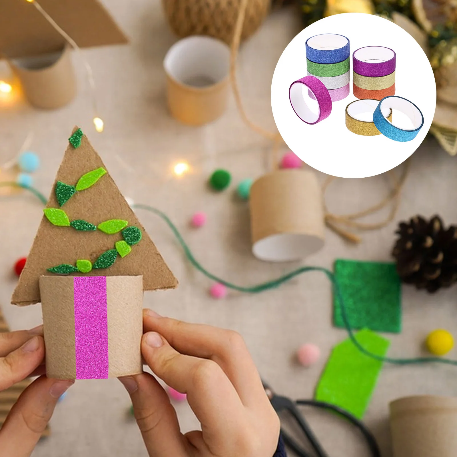 10 لفات من شريط اشي اللامع، شريط لاصق رائع لتزيين دفتر القصاصات بنفسك #2