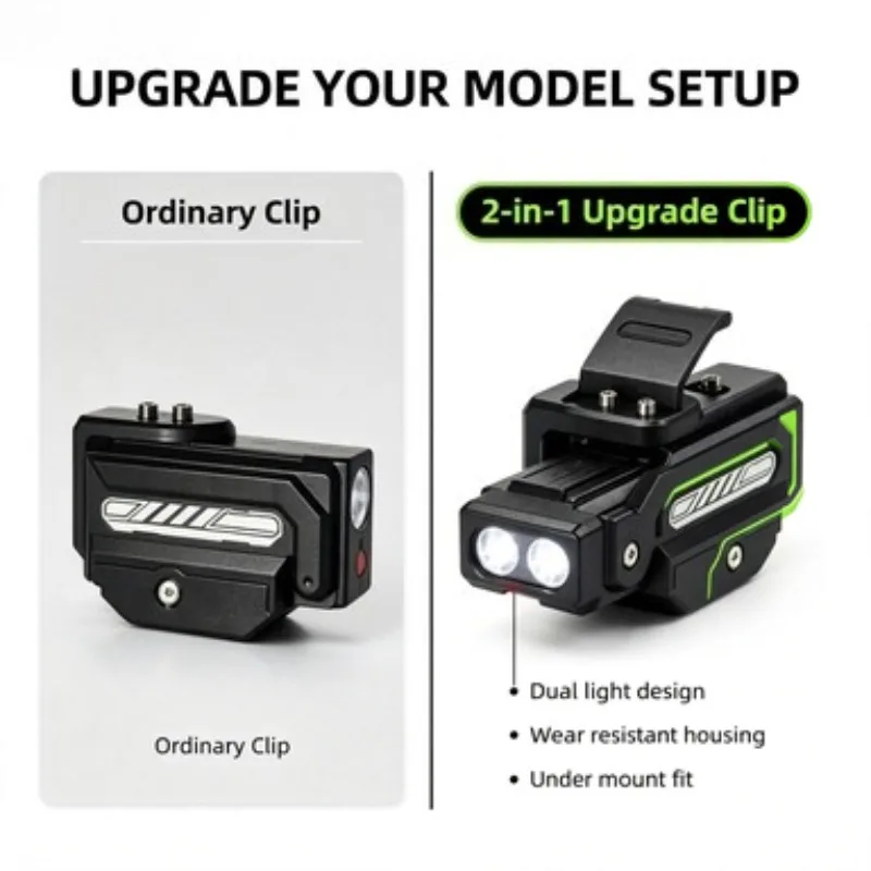 Thickened Anti-deform Shell Dual Light Under Mount Clip Fit Pistol Simulation Daily Hobby Decor Fittings
