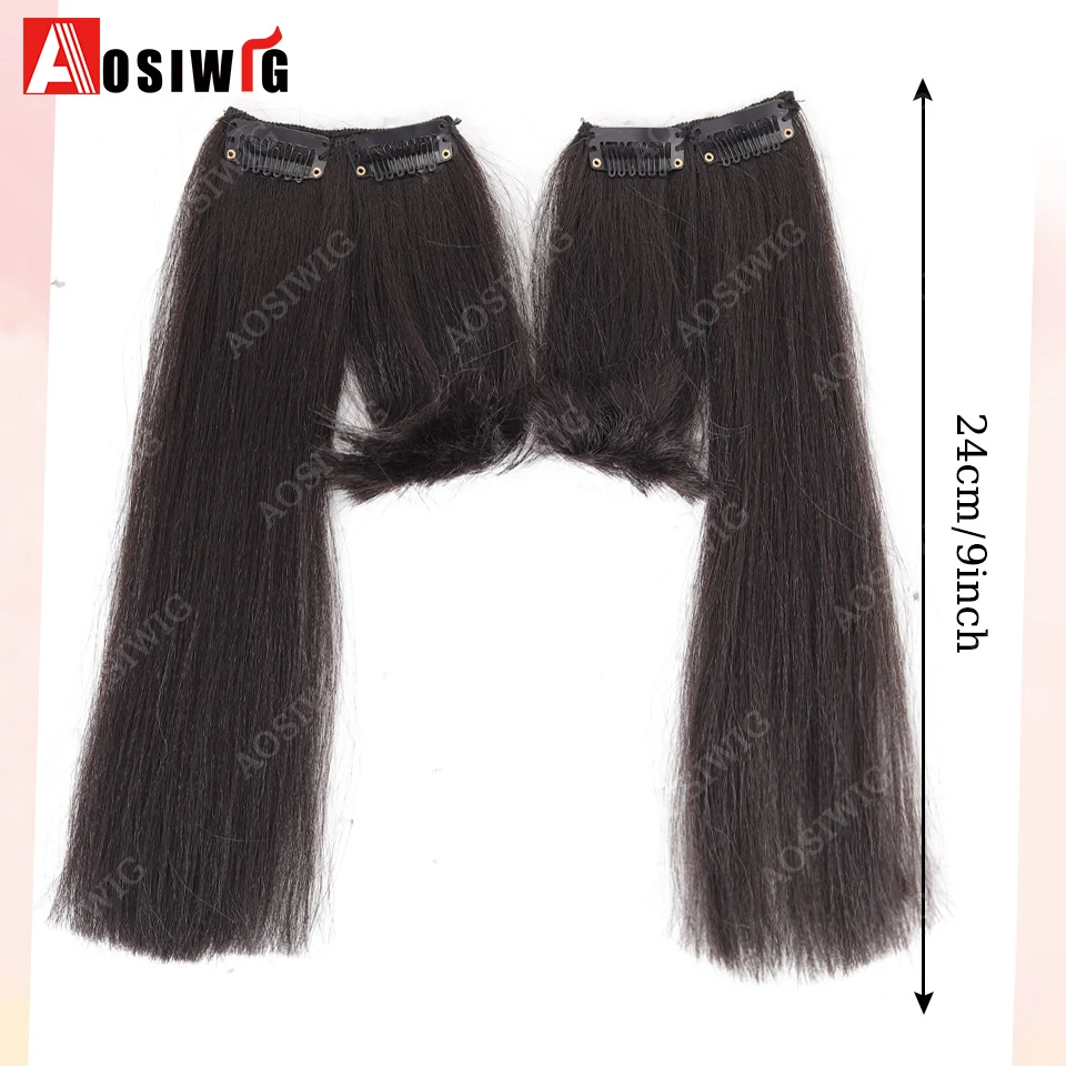 Synthetic Princess Cut Bangs Hair Extension, Invisible Side Fringe Hair Piece With BB Clips, Ancient Costume Hanfu Hairstyle Hai