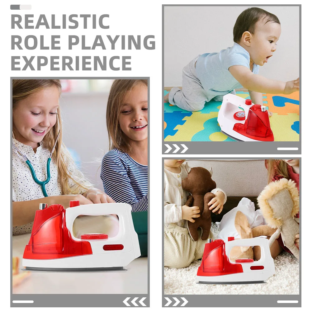 

2Pcs Mini Pretend Play Simulated Electric Iron for Kids Safe Role Play Home Appliance Simulation Spray Mist Function
