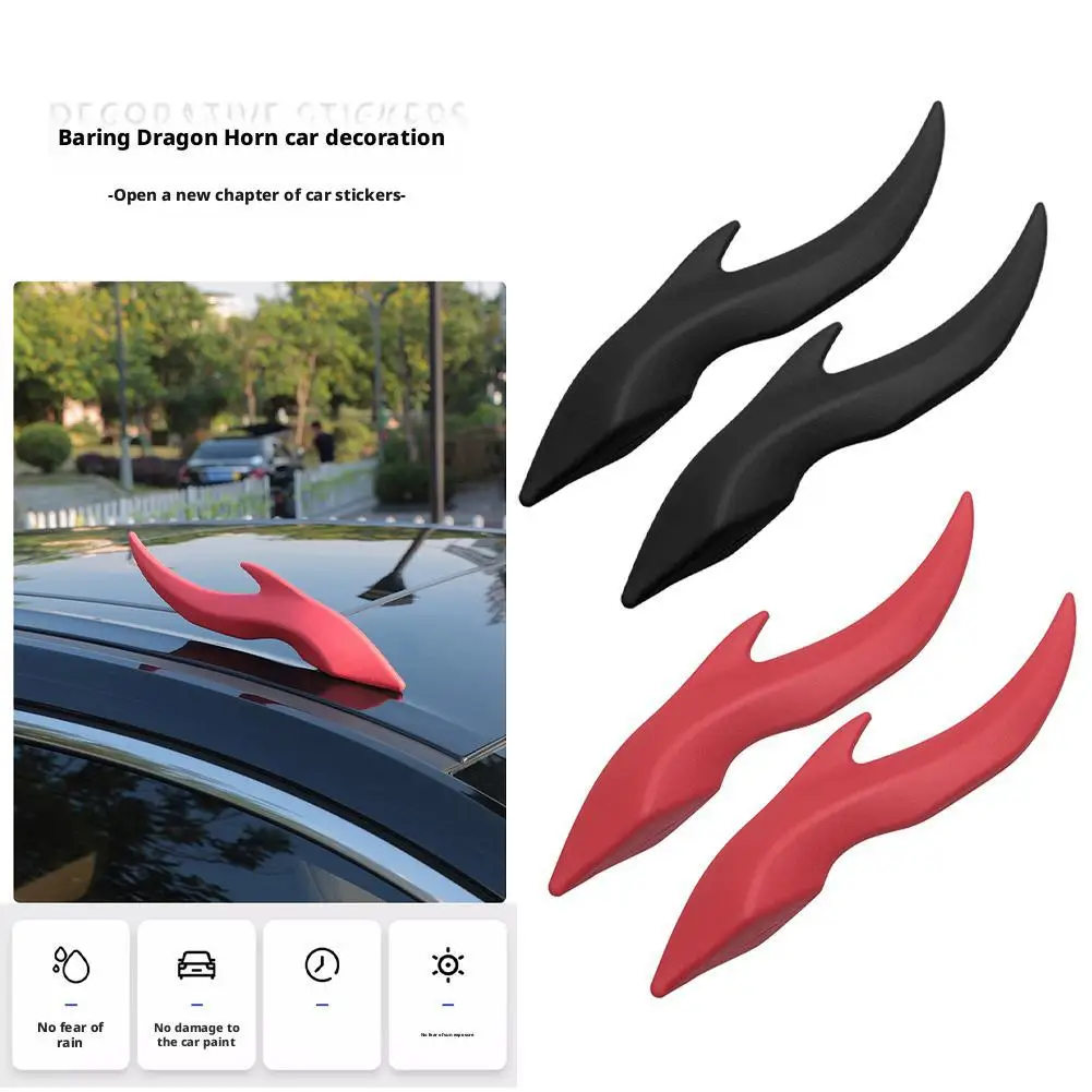 

Dragon Horn 3D Stereo Car Roof Decoration Sticker Anti-collision For SUV Sedan Hatchback Sticker Decoration F0H1