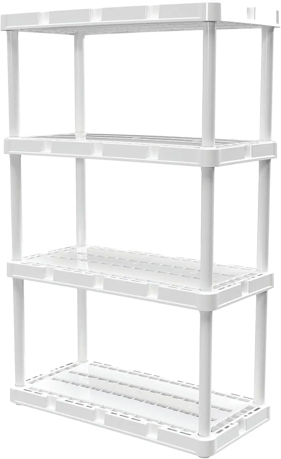 

Gracious Living 4 Shelf Knect-A-Shelf Solid Light Duty Storage Unit 12 x 24 x 48 , Garage, Basement & Laundry, White