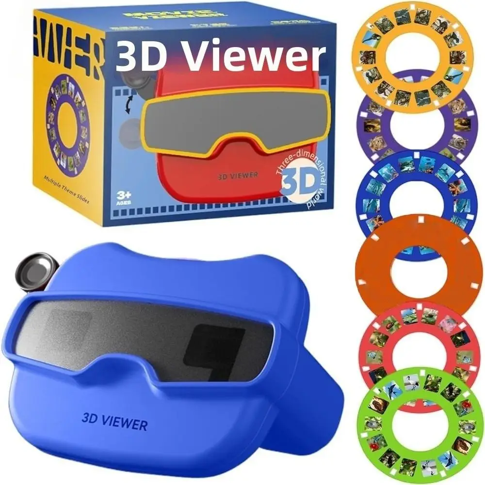 Creative Gift with 6 Reel 3D Stereoscopic Viewer Toy Red Color Portable 3D Education Viewing Machine Story Projection Device