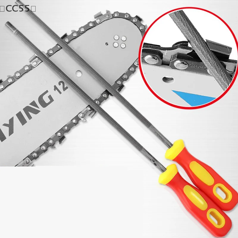 〔CC55〕4/4.8/5.5mm Chainsaw File Round High Carbon Steel Sharpening Chainsaw Saw Chain File Sharpener For Woodwork Chainsaw File