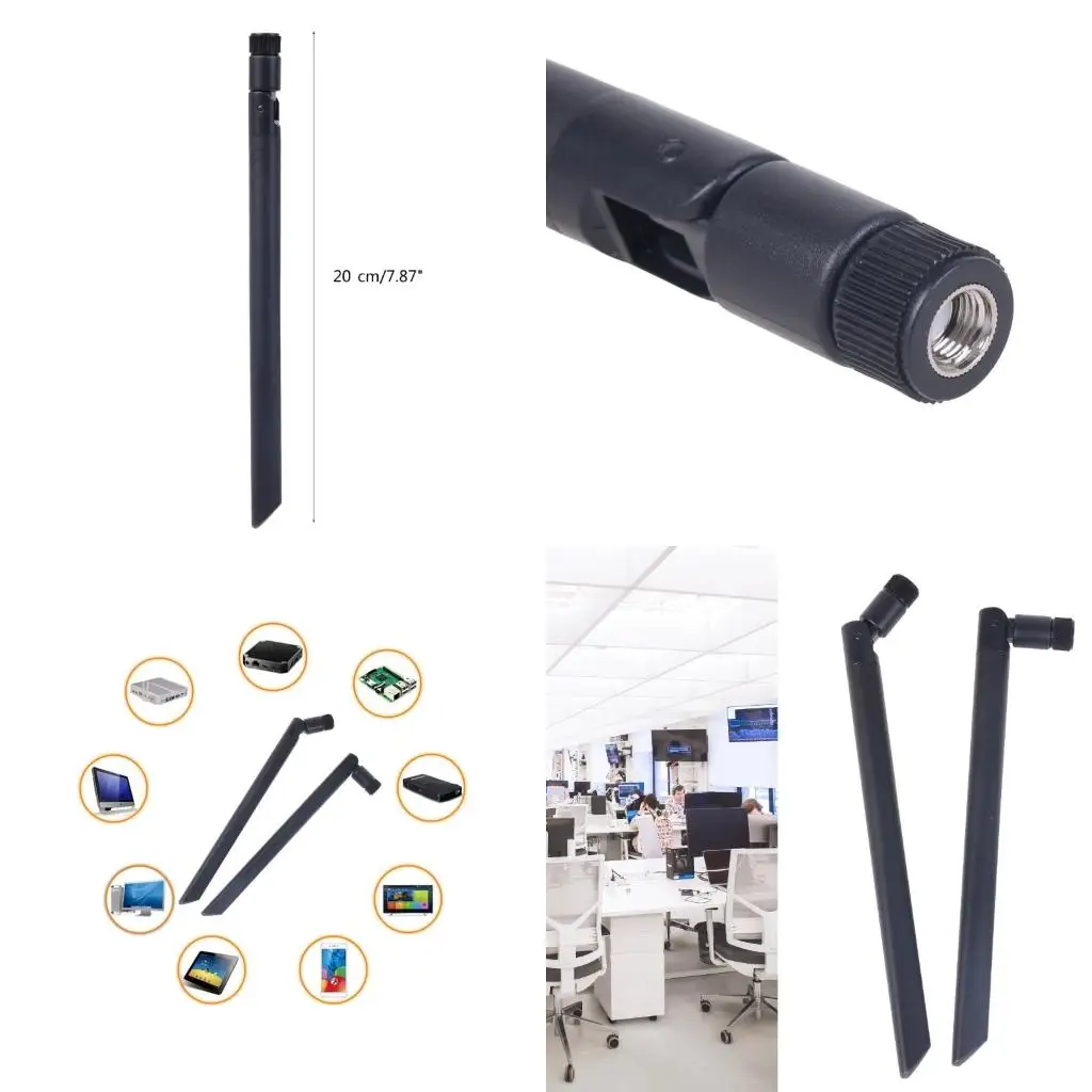  WiFi Routers External Antenna 8dbi HighGain Double Bands Amplifer 2.4GHz 5.8GHz WLAN SignalBooster RPSMA for Routers