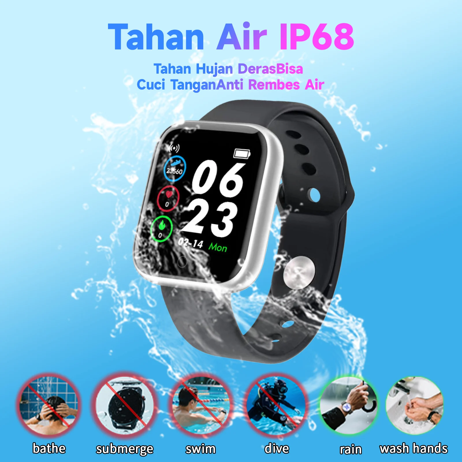 SKMEI Fitness Smartwatch IP67 Waterproof For Men Women Fashion Sports Smart Watch Blood Oxygen Health Monitor Reloj Inteligente