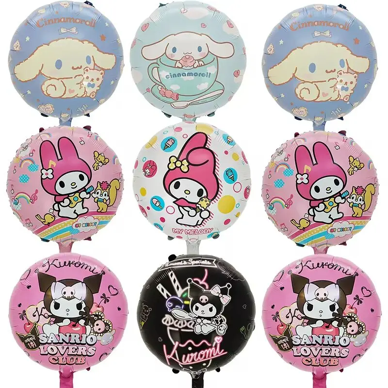 10/30/50pcs Sanrio Large Balloon Wholesale Kids Birthday Kawaii Anime Kuromi Melody Cinnamoroll Birthday Party Decoration Suppli