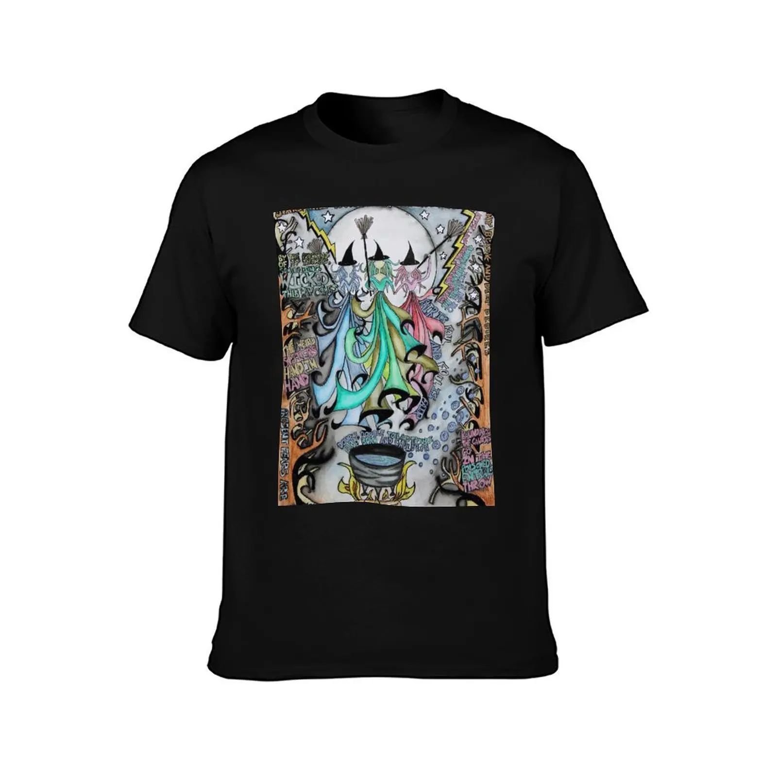Macbeth Dada Dolls T-Shirt, Summer Casual Cotton Tee, Oversized Streetwear Tops, Vintage Graphic Print, Loose Fit Short Sleeve