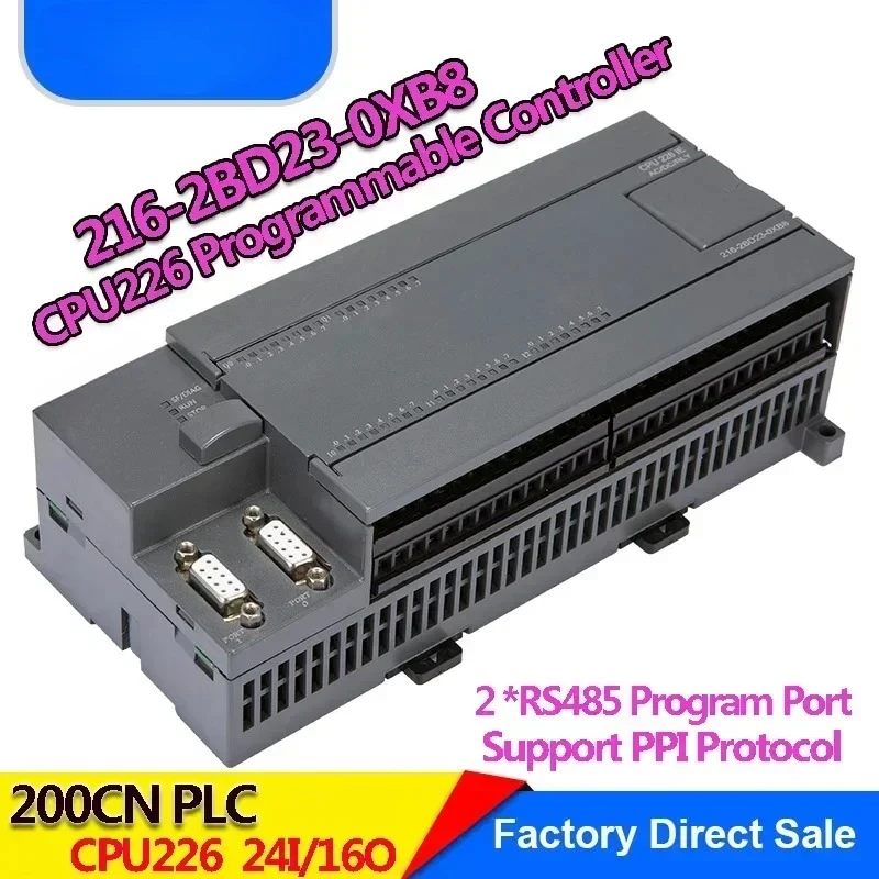 Amsamotion CPU226 6ES7 216-2BD23-0XB8 Relay PLC 24DI/16DO 6ES7 216-2AD23-0XB8 Transistor PLC Replace S7-200
