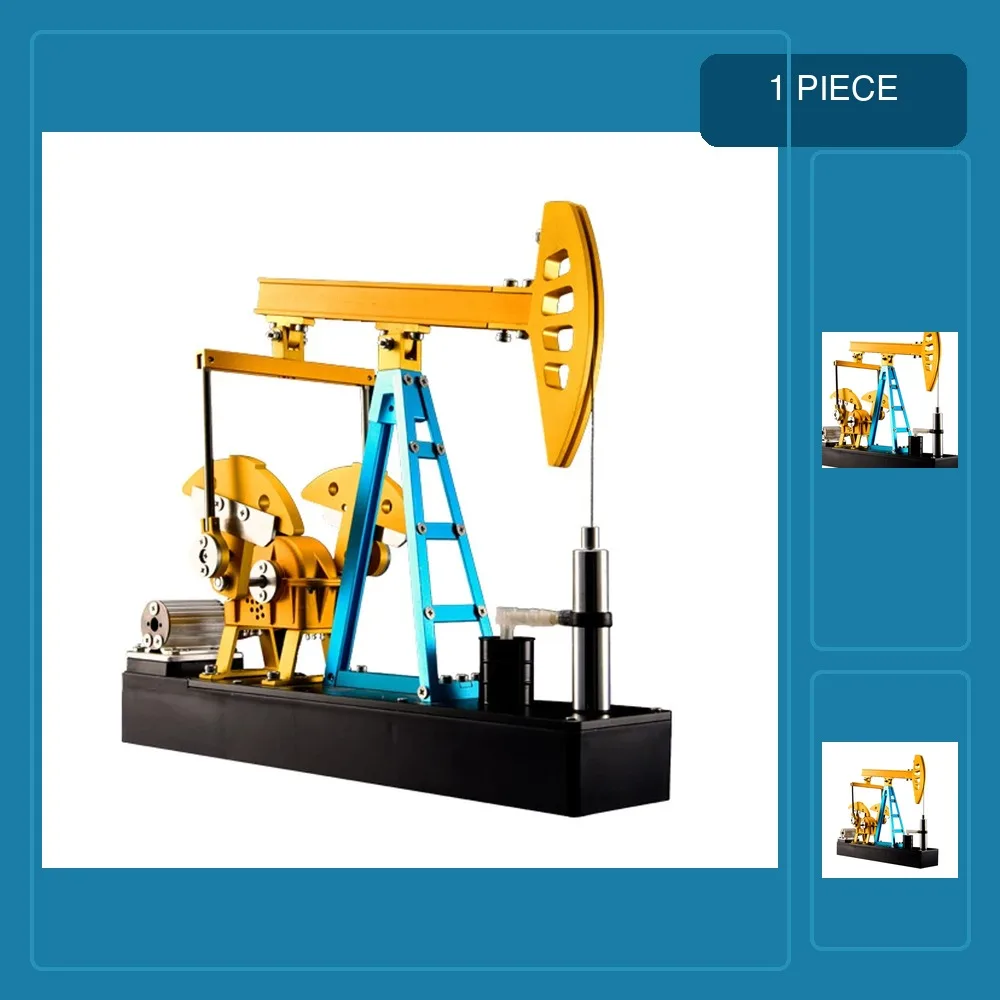 DIY Pumping Unit Model Electric Oil Field Kowtow Machine All-metal Assembly Model Toy Pumping Unit Simulation Teens Gift - Red