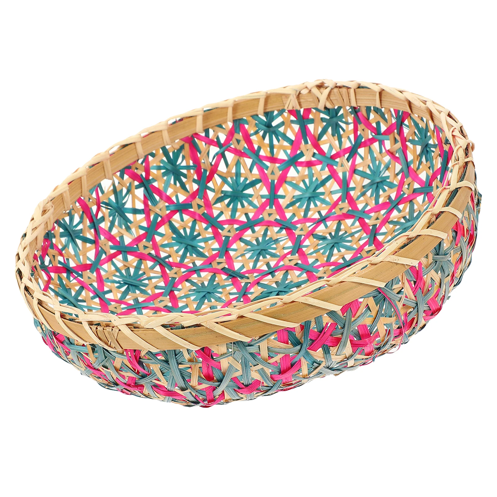 

Bamboo Woven Storage Basket Farmhouse Style Organizer For Kitchen Bathroom Shelf Fruits Snacks Books Multipurpose