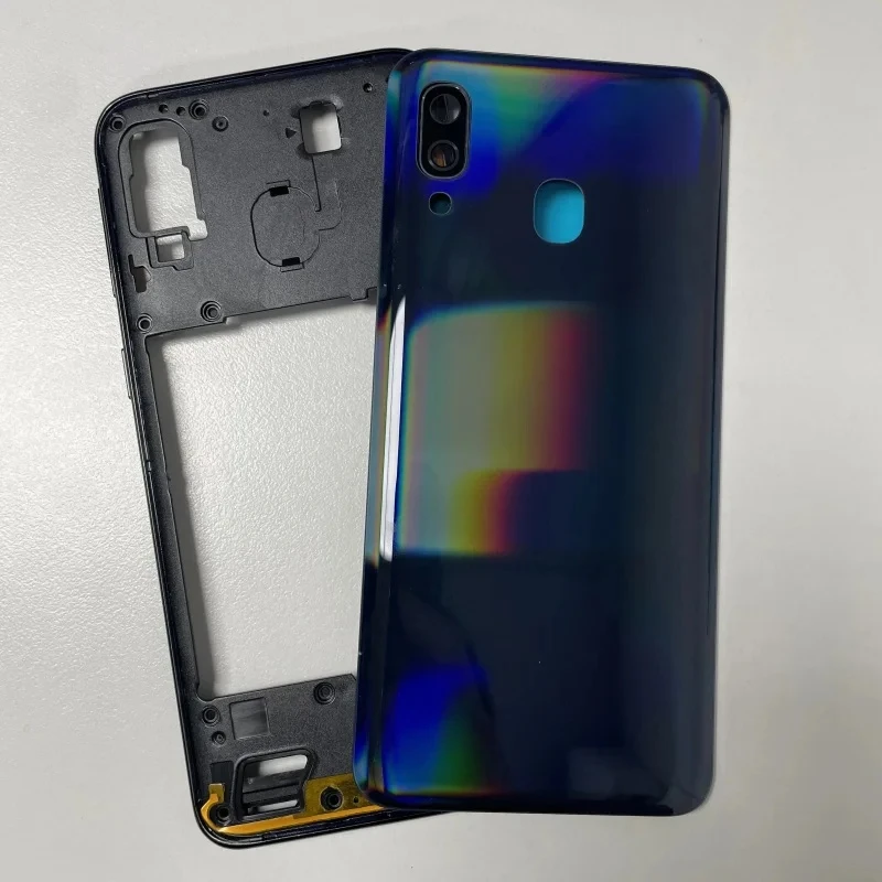 

Для Samsung Galaxy A40 2019 A405 SM-A405F A405DS полный корпус средняя рамка + задняя крышка аккумулятора с объективом камеры