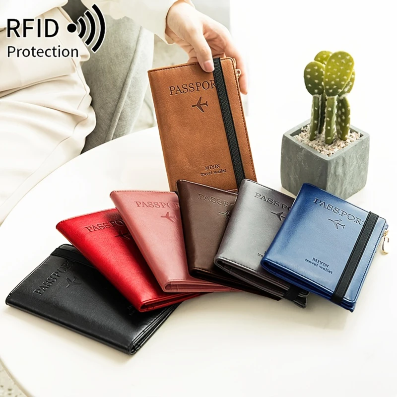 RFID Vintage Business Passport cover Holder donna uomo Multi-funzione ID Bank Card PU Leather Wallet Case accessori da viaggio