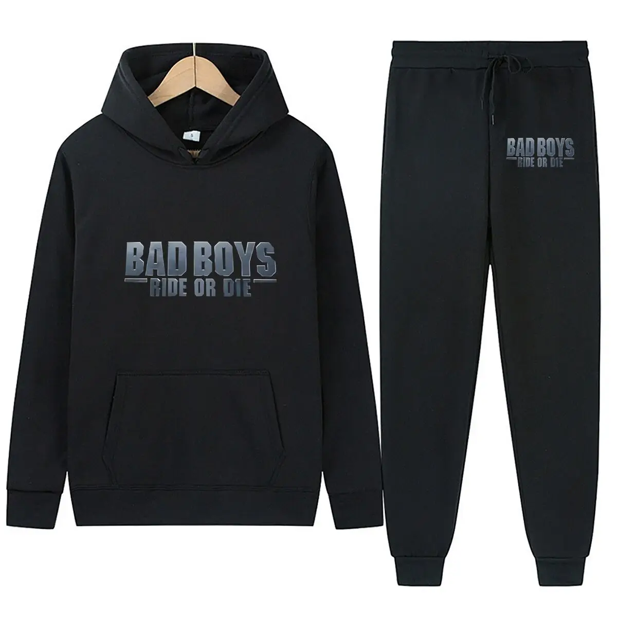 Bad Boys - جريئة، نص، أسود، فيلم - تصميم تحت عنوان هوديس يناسب الرباط البلوز الرجال / النساء حزام السراويل