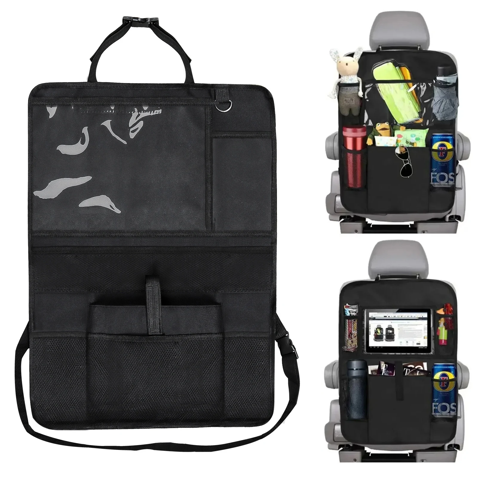 Car Seat Back Storage Bag Large Capacity Classified Oxford Fabric Portable Practical Vehicle Mounted Organizer Multifunctional image 6