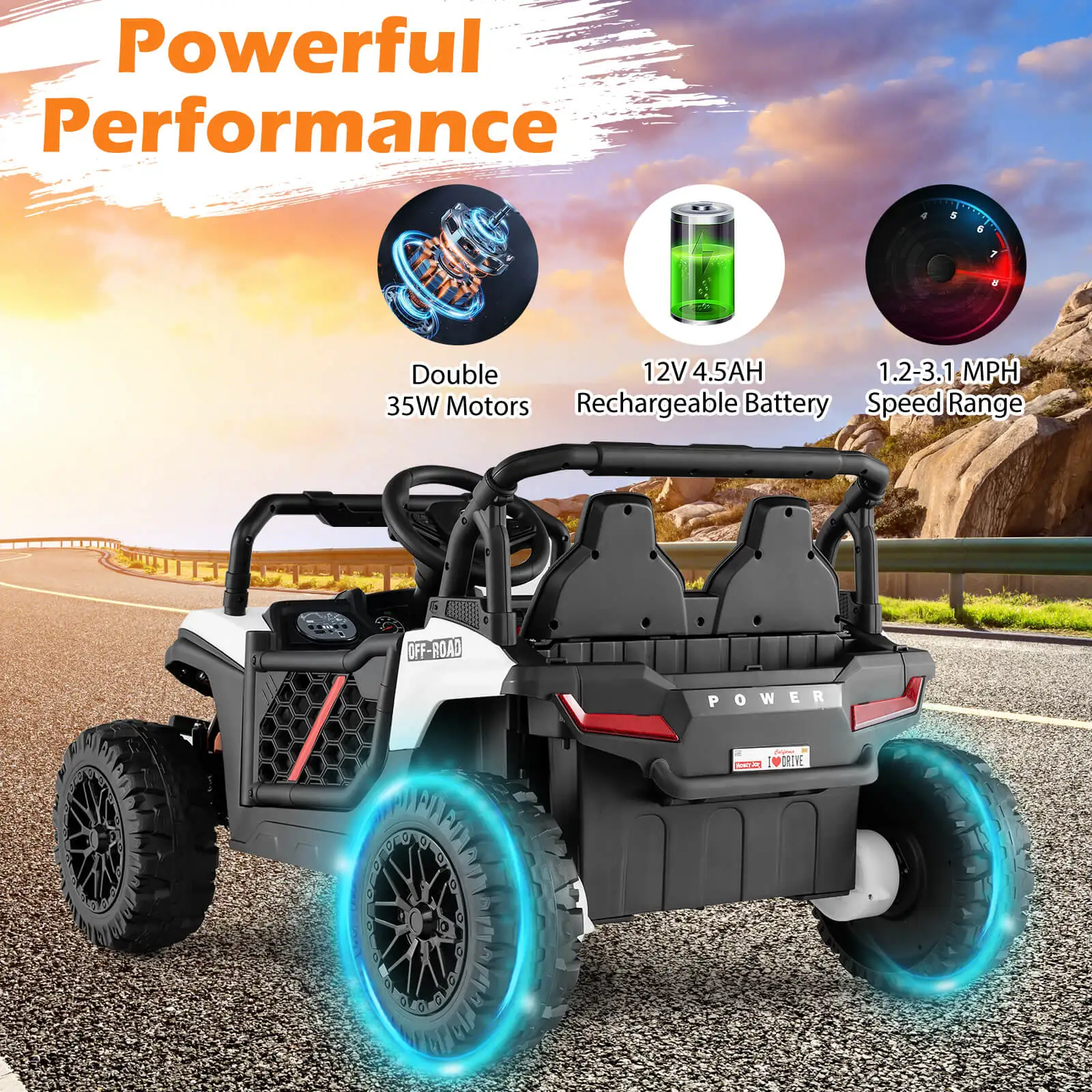 12V Kids Ride on Truck w/Parental Remote 3 Speeds & Reverse Forward Function