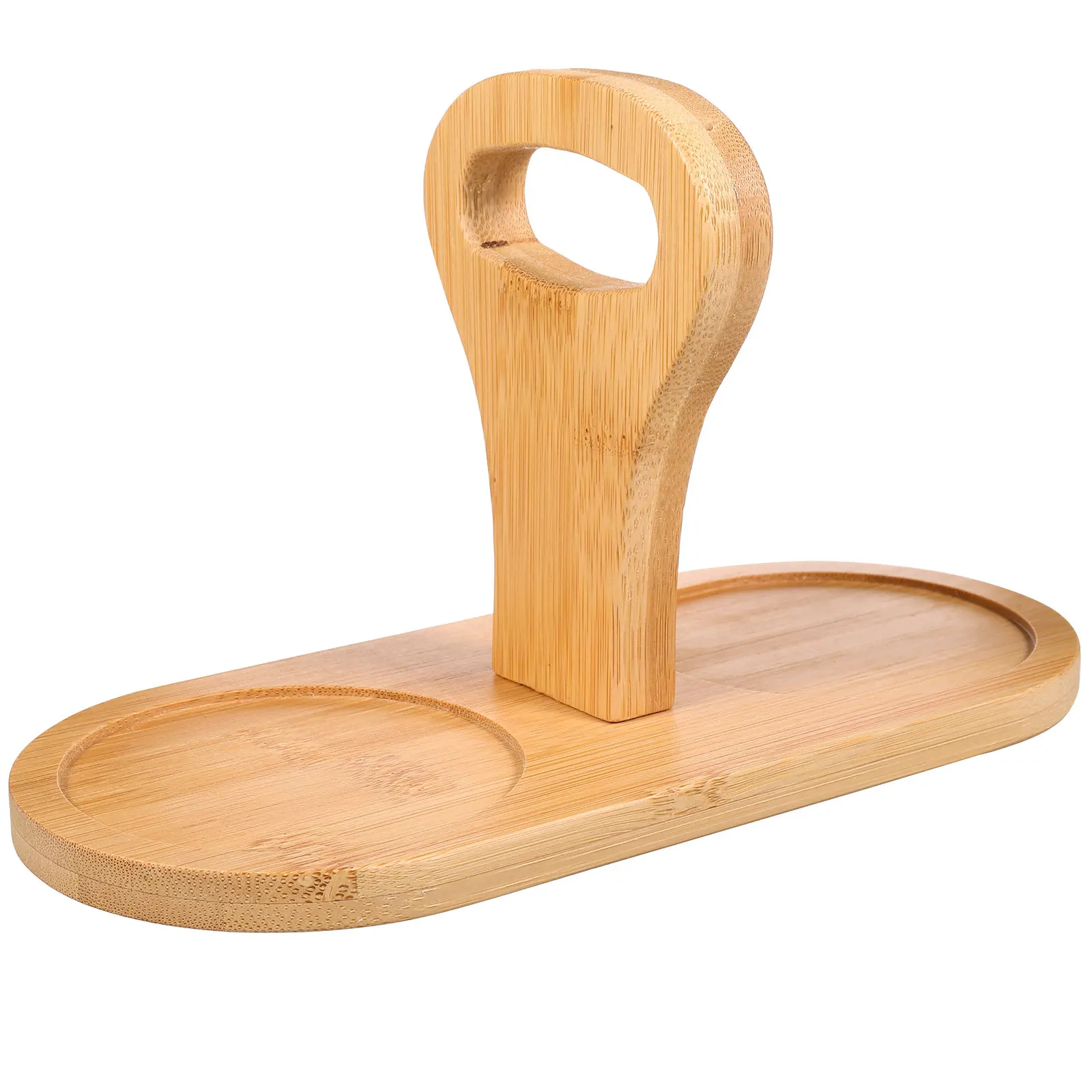 Wooden Tray for Salt and Pepper Grinders Smooth Nonslip Base Organizer for Kitchen Countertop Condiment Holder