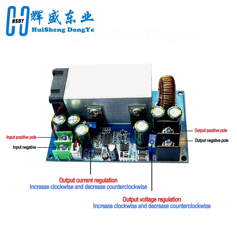 Zasilacz CC 600W 25A z zabezpieczeniem przed zatryskiem, regulowany konwerter DC-DC 12-75V na 2.5-50V, obniżający napięcie (Buck Converter), regulator napięcia, transformator. — zdjęcie produktu 3