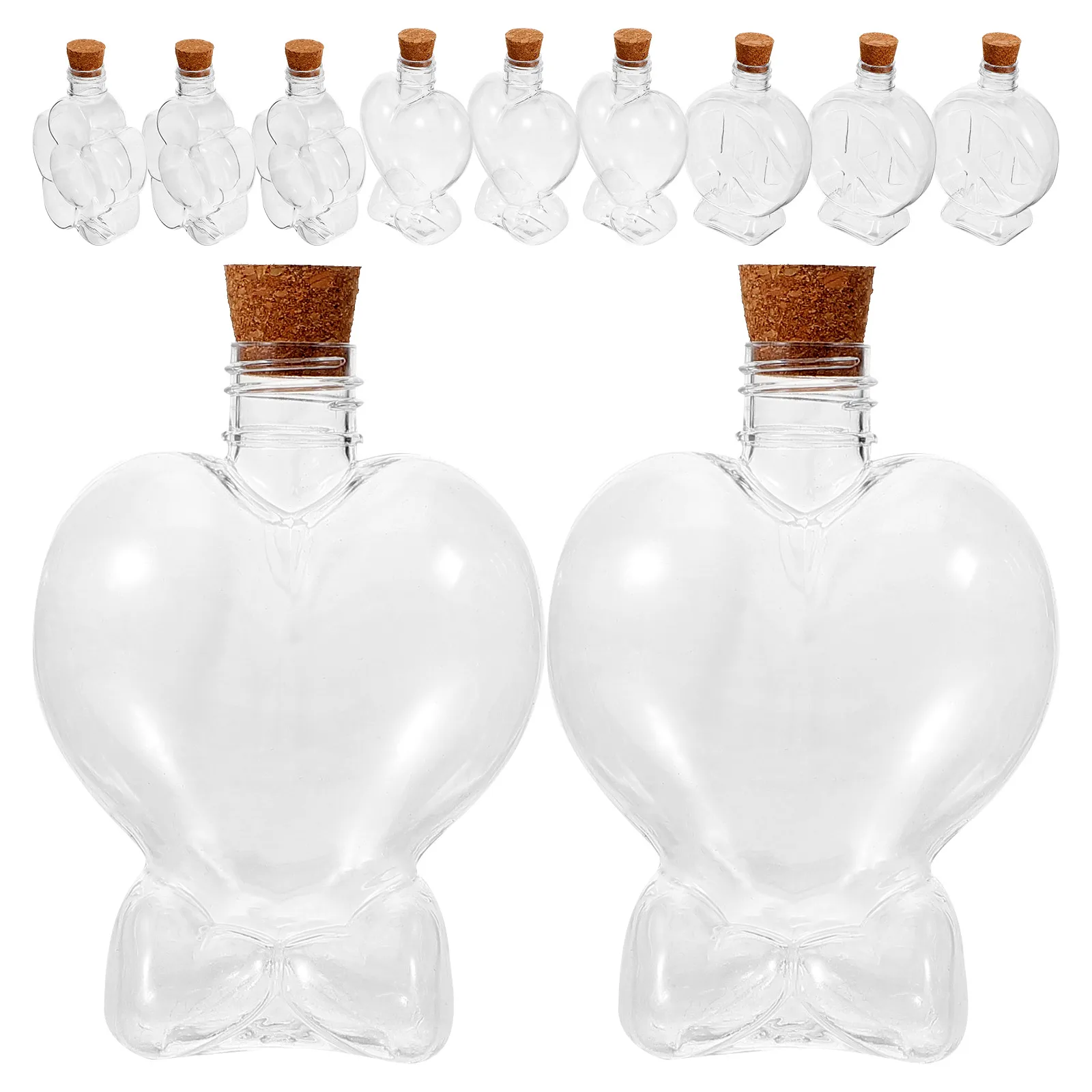 

25 Pcs 100ML Plastic Bottle Small Jar Butterfly Heart Pattern Wood Cork Lid Fillable Container Vase Storage Party Decorations