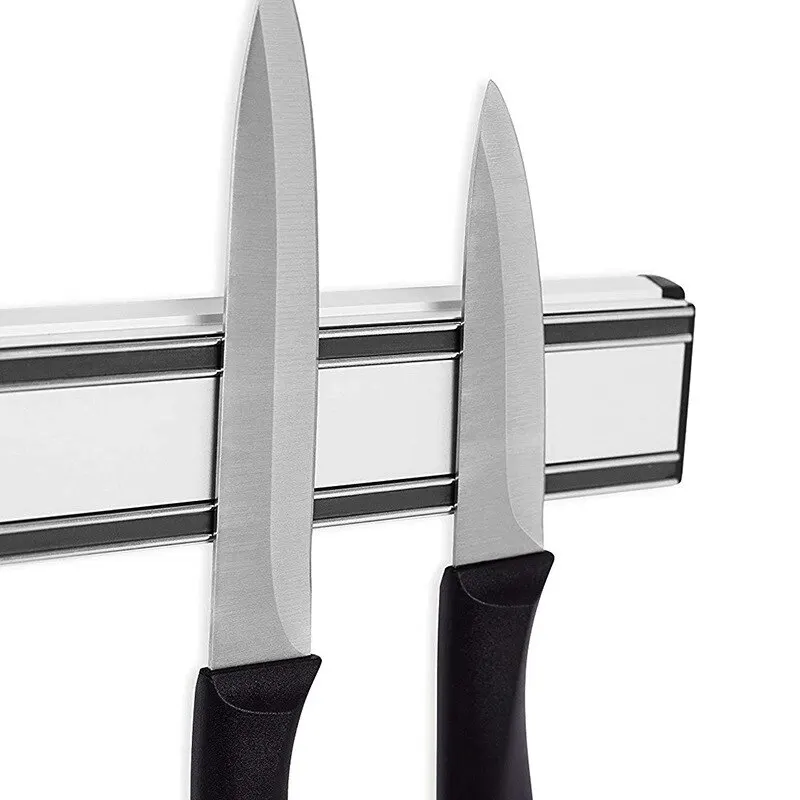 Wall-mounted aluminum alloy kitchen magnetic knife rack, strong magnetic knife holder, knife block, storage rack