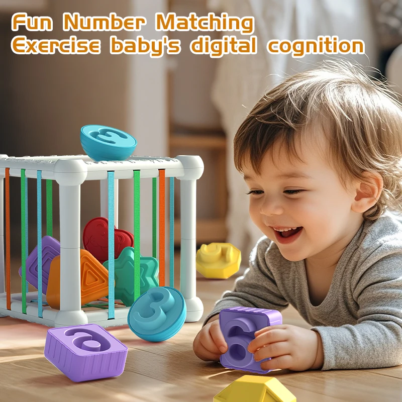 Brinquedo educacional de treinamento em formato de cubo de arco-íris, cor de dedo, para crianças, bebê, aprendizagem precoce, brinquedo cognitivo, números geométricos