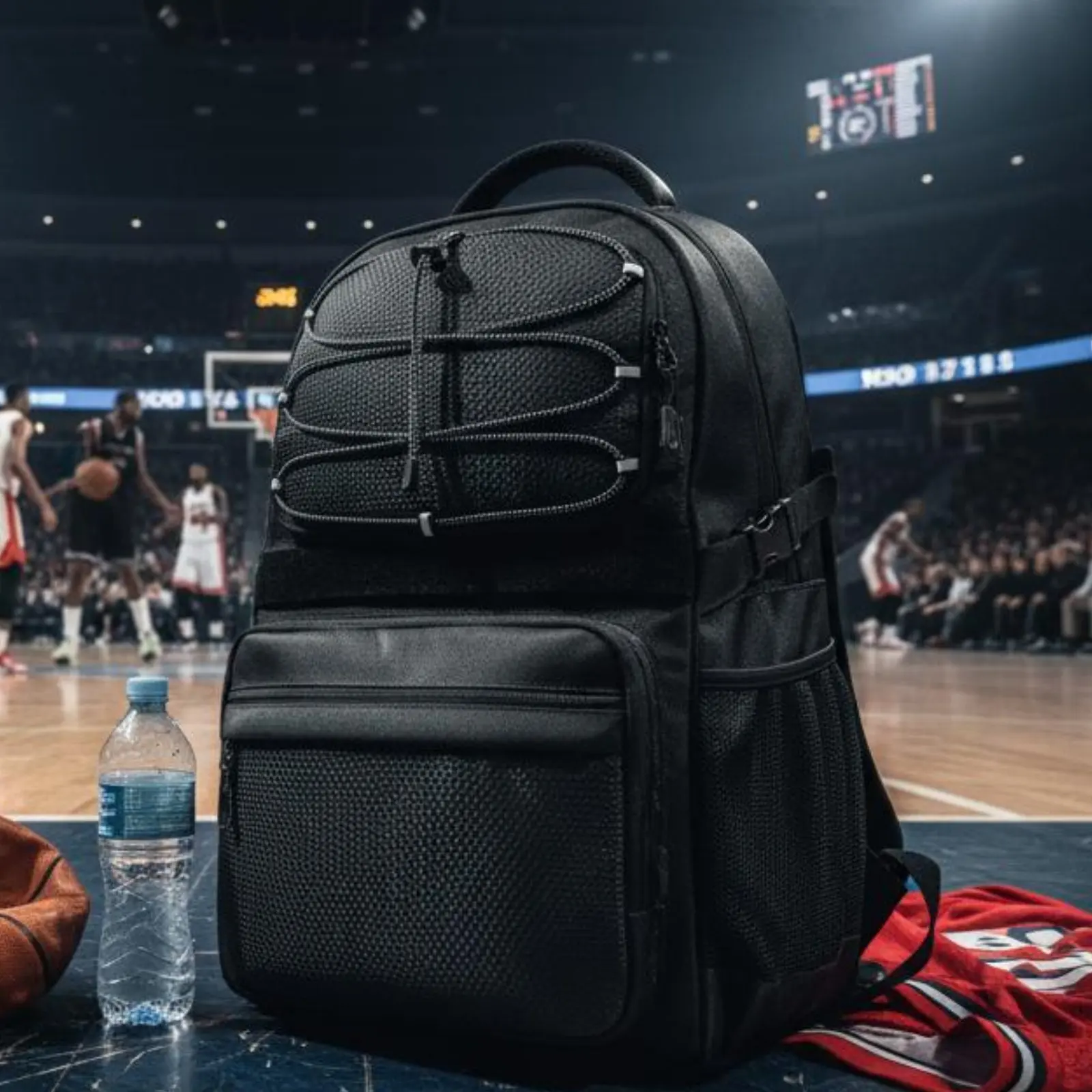 Basketball Backpack Non-Slip Feet Soccer Backpack Soccer Bag Breathable Shoulder Straps Sports Gear Carrier Reflective Details