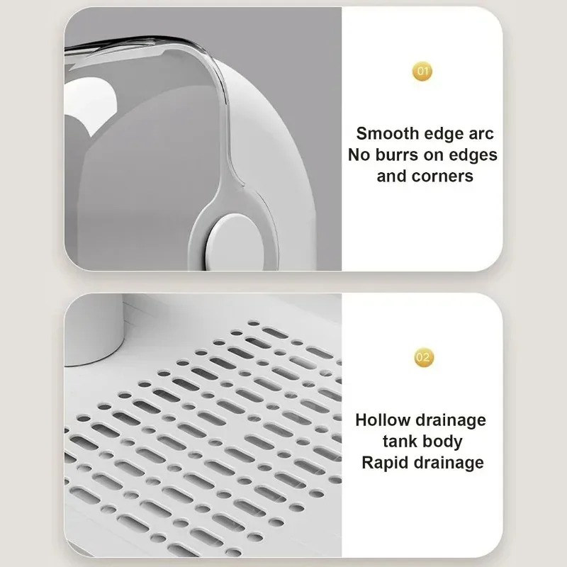 Baby Bottle Drying Rack with Removable Drip Tray Dustproof Bottle Storage Accessorie Portable Baby Bottle Storage Box with Lid