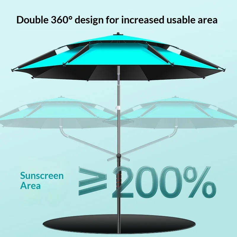 Portable Durable Without A Base Heavy Duty Double Layer UV Protection Waterproof Upgraded Picnic Umbrella Umbrella Beach