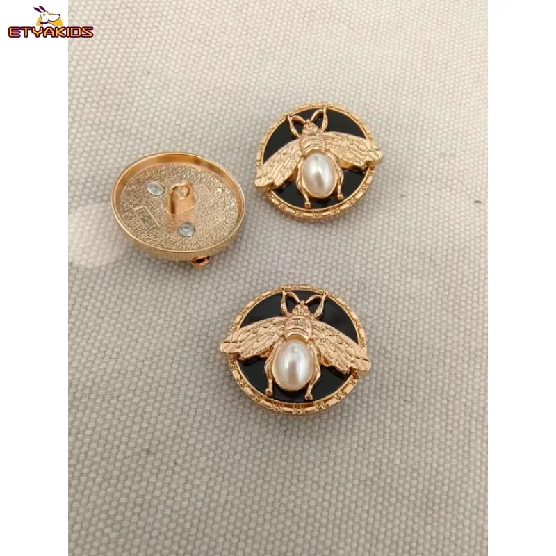 Insekten 3D Metall-Bienenknöpfe 5 Stück 18-23mm für Kleidung Mantel Nähen Dekoration DIY Bekleidung Nähzubehör