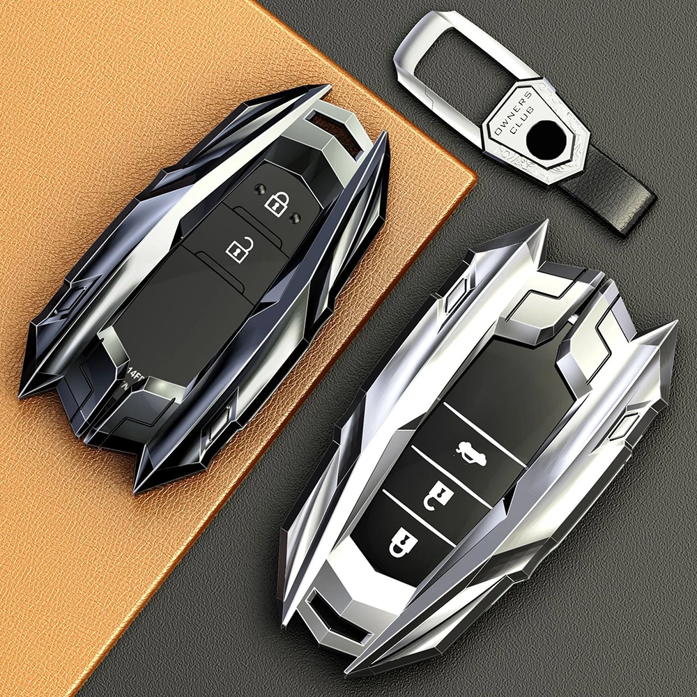 Alloy Car Key Case Cover Shell For Toyota Land Cruiser 200 300 Prado Crown TLK 200 Yaris Cross Hilux Innova Fortuner Camry 55