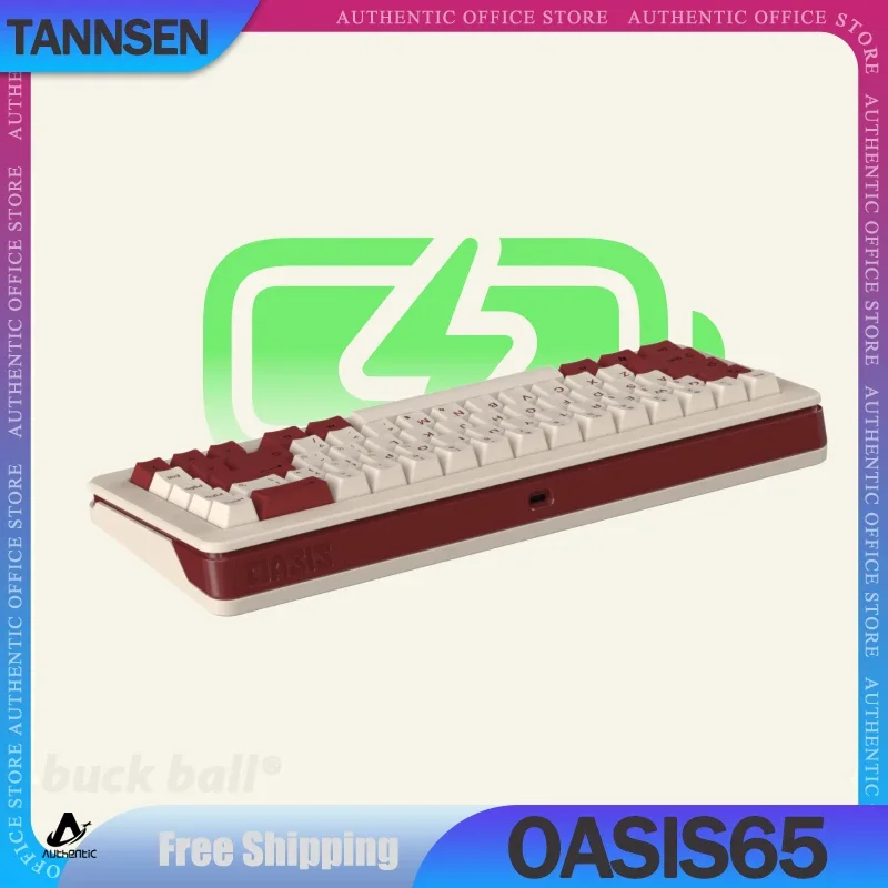 

TANNSEN OASIS 65 Mechanical Keyboard 3 Mode 2.4G Bluetooth Wireless Keyboards 67 Keys Gasket Hot Swap RGB Gaming Keyboard Gifts