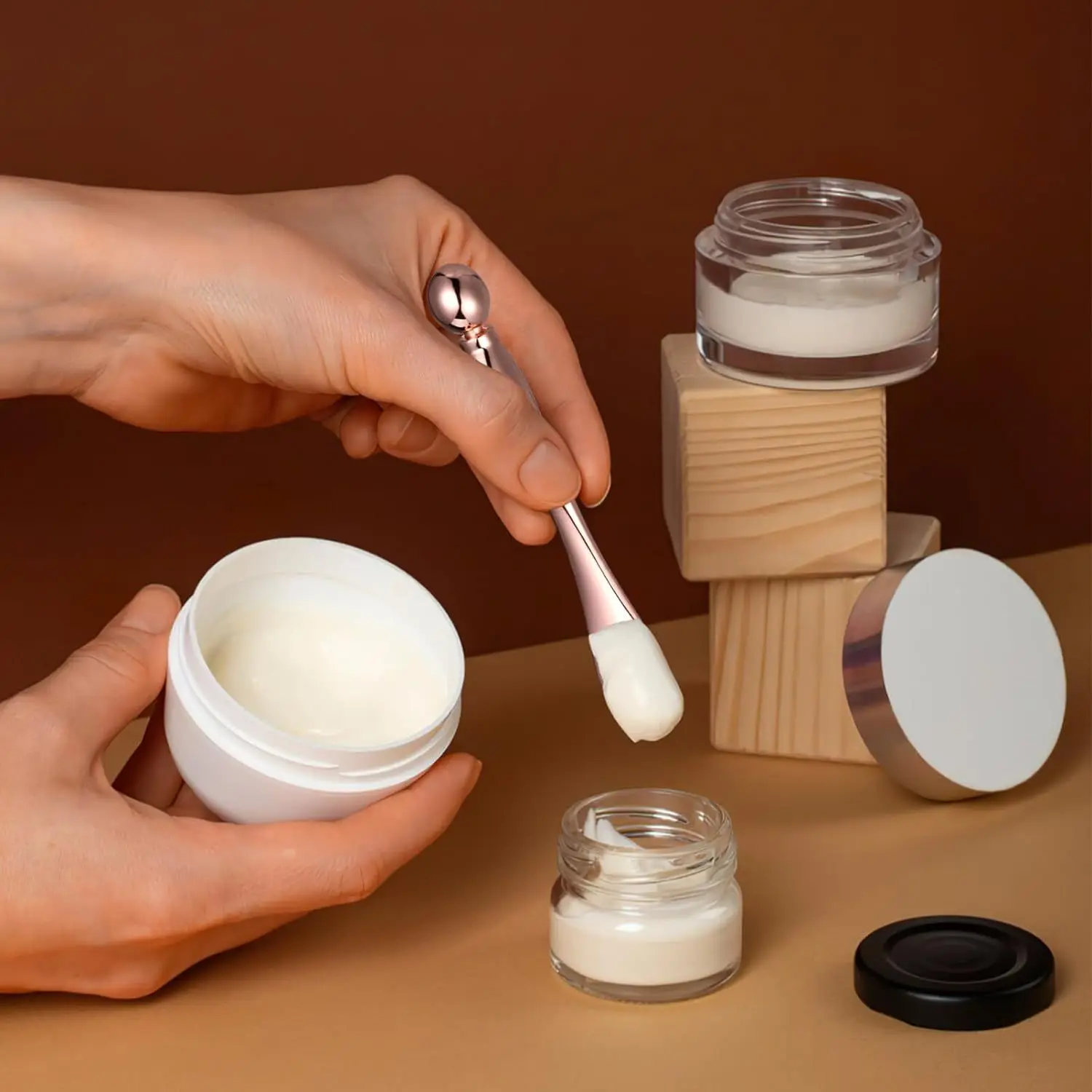 6-teiliges Augencreme-Applikator aus Metall, Augenroller, Massagegerät, Zauberstab, Gesichtsmassagegerät zur Reduzierung von Augen, Gesicht, Schwellungen, Hautpflege-Werkzeuge