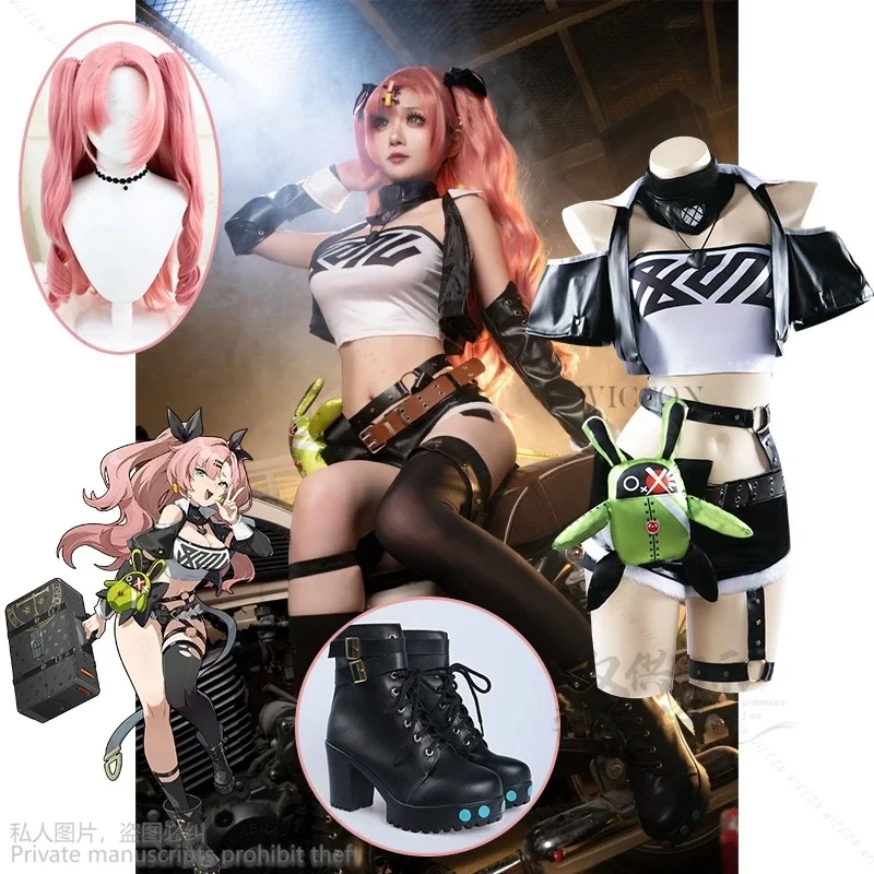 Nicole Demara Cosplay Costume New Game Zenless Zone Zero Carnival Uniform Pink Wig Anime Halloween Sexy Costumes Shoes Full Set