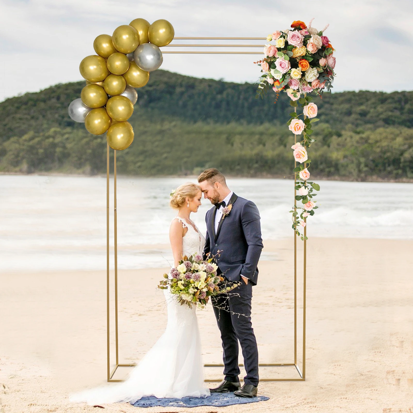 

Gold Iron Flower Stand Wedding Arch Background Decoration Vase Stand Rack Suitable for Weddings, Birthday Parties